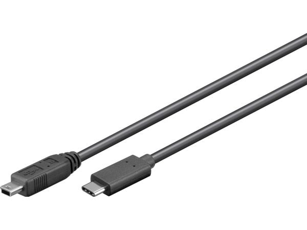 Goobay 67989, 0,5 m, Mini-USB B, USB C, USB 2.0, Hankjønn/hankjønn, Sort
