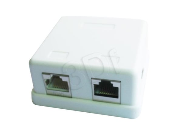 Cablexpert NCAC-HS-SMB2 - Pinta-asennettava rasia verkottumiseen - CAT 5e - RJ-45 X 2 - valkoinen - valkoinen