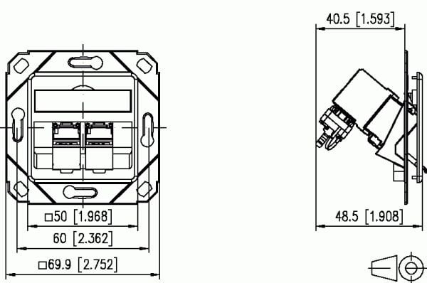 METZ CONNECT 130B12D21102-E, RJ-45, 6a, Valkoinen, Akryylinitriilibutadieenistyreeni (ABS), Sinkki, GHMT, CE, 50 V