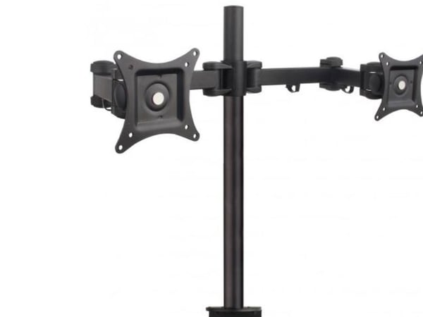 TECHly - Monteringssett (skrivebordsklemmemontering, dobbeltskjermsmonteringsarm) - for 2 LCD-skjermer - svart - skjermstørrelse: 13"-27"
