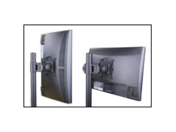 TECHly - Monteringssett (skrivebordsklemmemontering, dobbeltskjermsmonteringsarm) - for 2 LCD-skjermer - svart - skjermstørrelse: 13"-27"