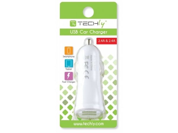 Techly IUSB2-CAR2-4A2P, Automatisk, 5 V, Vit