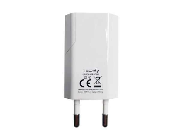 Techly IPW-USB-ECWW, Sisätila, AC, 5 V, 1 A, Valkoinen