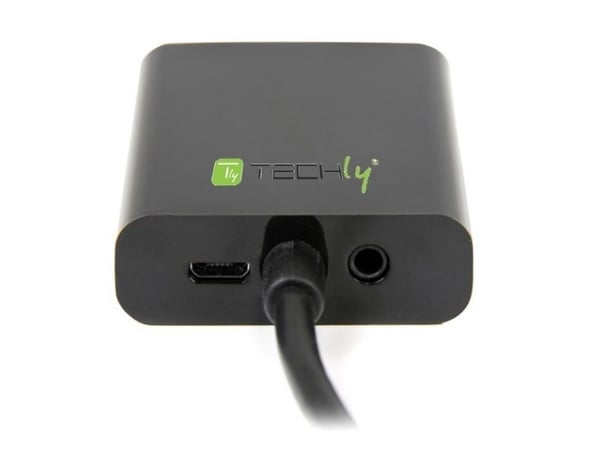 Techly HDMI - VGA+3.5mm+Micro USB B M/F, 0,15 m, HDMI, VGA+3.5mm+Micro USB, Hankjønn, Hunkjønn, 1920 x 1080 piksler