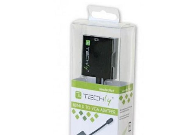 Techly IDATA HDMI-VGA5, VGA (D-Sub), HDMI-tyyppi D (mikro), Uros, 1920 x 1080 pikseliä, 1,65 Gbit/s, Musta