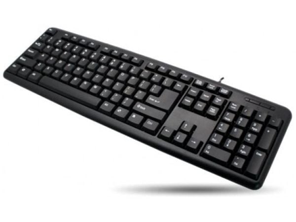 Techly IDATA 955-UBK-AM, Full størrelse (100 og), Koblet med ledninger (ikke trådløs), USB, Sort