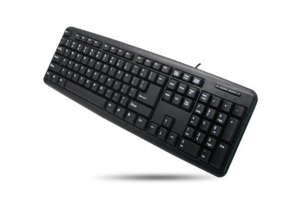 Techly IDATA 955-UBK-AM, Full størrelse (100 og), Koblet med ledninger (ikke trådløs), USB, Sort