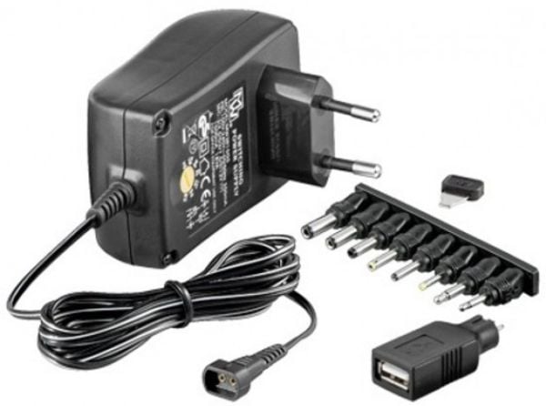 Techly IPW-NTS1500G, Universell, Innendørs, 100 - 240 V, 50/60 Hz, 18 W, 3, 4.5, 6, 7.9, 12 V