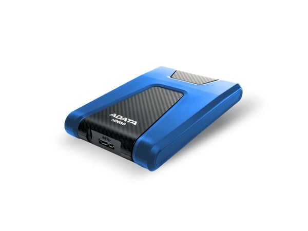ADATA DashDrive Durable HD650 - Harddisk - 1 TB - ekstern (bærbar) - 2.5" - USB 3.1 - 256-bit AES - blå
