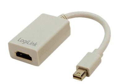 LogiLink Mini DisplayPort / HDMI-sovitin, 0,1 m, HDMI Type A (Standard), Mini DisplayPort, Hanstik, Hunstik, Grå
