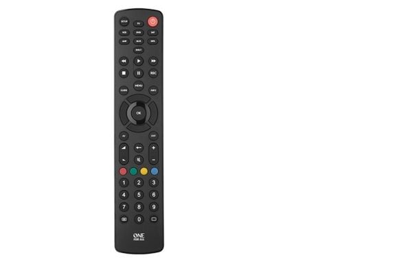 One For All Basic universal fjernkontroll Contour 8, TV, TV-mottaksboks, DVD/Blu-ray, Lydplankehøyttaler, IR Kabelfri, Trykknapper, Sort