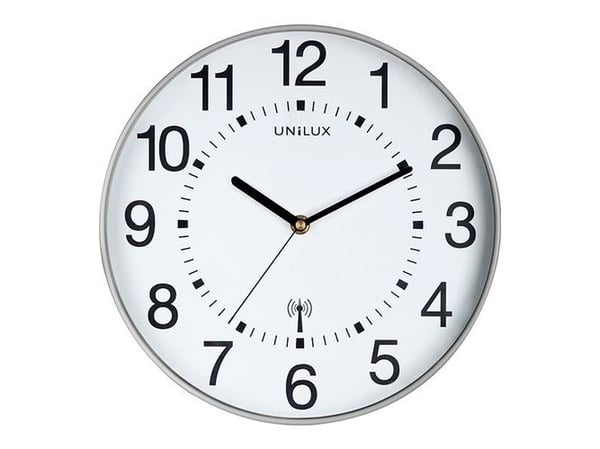 Unilux Wave, Vegg, Quartz clock, Rund, Grå, Akrylonitril-butadien-styren (ABS), Glass