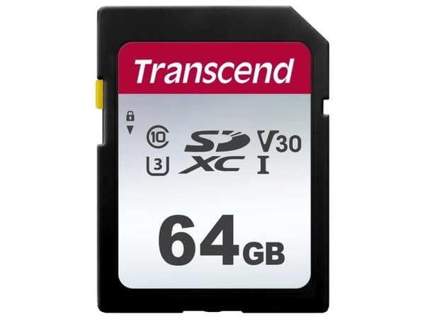 Transcend 300S - Flashminnekort - 64 GB - Video Class V10 / UHS-I U1 / Class10 - SDXC UHS-I