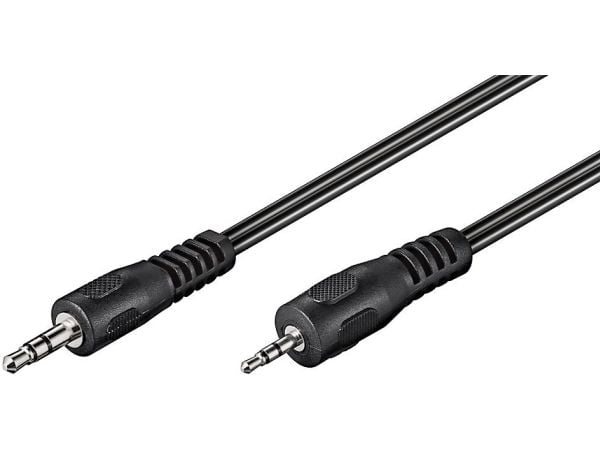 MicroConnect - Lydkabel - mini-phone stereo 3.5 mm hann til stereomikrojakk hann - 2 m - svart - flat