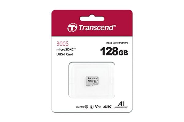 Transcend 300S - Flashminnekort - 128 GB - A1 / Video Class V30 / UHS-I U3 - microSDXC