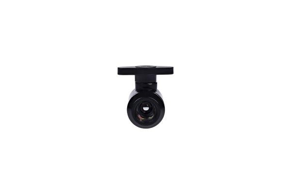 Alphacool Eiszapfen 2-way ball valve G1/4 - Manuell kuleventil for væskekjølesystem - mørkesvart
