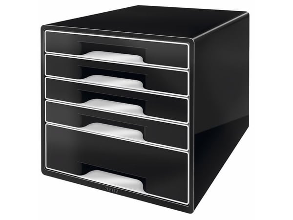 Skuffekabinet Leitz Desk Cube 5-skuffer sort/antracitgrå