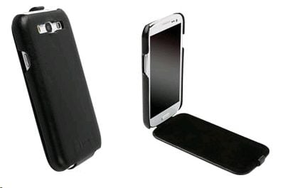 Krusell SlimCover - Beskyttende deksel for mobiltelefon - lær - svart - for Samsung Galaxy S III