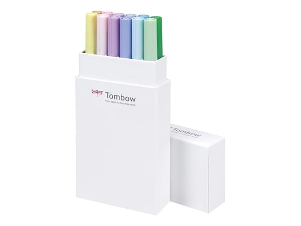 Tombow ABT-12P-2, Hienojakoinen, 12 väriä, Sininen, Vihreä, Harmaa, Vaaleansininen, Vaaleanvihreä, Minttu, Vaaleanpunainen, Purppura, Keltainen, Mo...