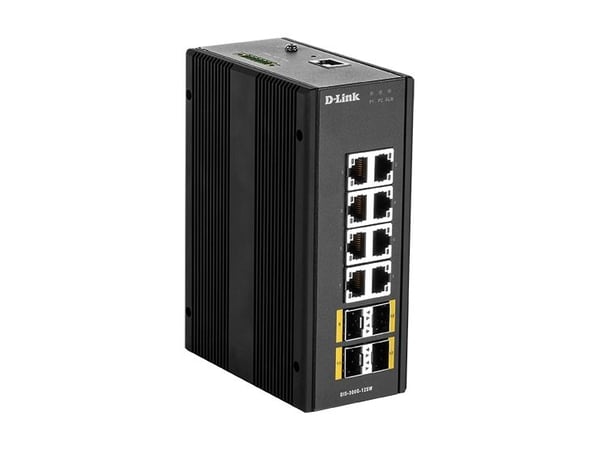 D-Link DIS 300G-12SW - Switch - Styrt - 8 x 10/100/1000 + 4 x 100/1000 SFP - DIN-skinnemonterbar, veggmonterbar
