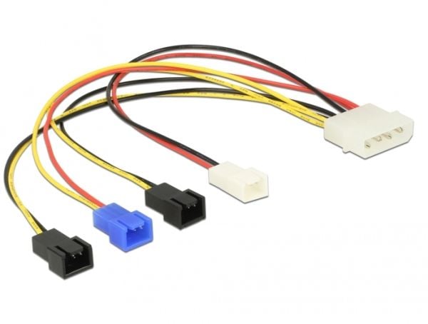 DELOCK Virtajohto Molex 4Pin -> 4x 2Pin tuuletin St/St 0.20m