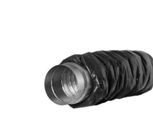 flex lyddæmp. Ø125-1000 - MF/MF 25 mm iso. PE overflade