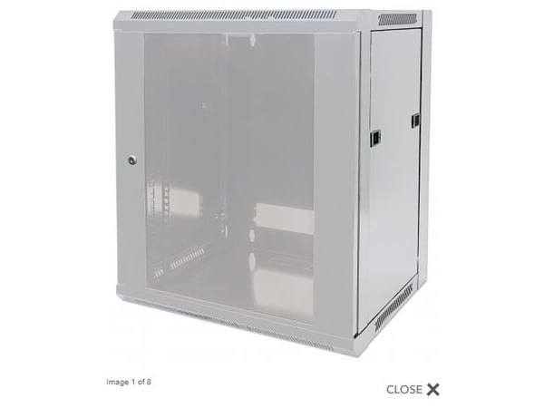 Intellinet Network Cabinet, Wall Mount (Standard), 9U, Usable Depth 410mm/Width 510mm, Grey, Flatpack, Max 60kg, Metal & Glass Door, Back Panel, Re...