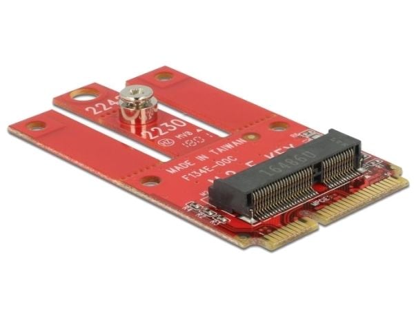 Delock Mini PCIe > M.2 Key E slot - Diskkontroller - M.2 - 1 Kanal - M.2 Card - PCIe Mini Card