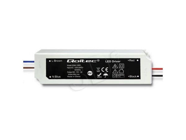 Qoltec - LED-ohjain - 36 Watt - 3 A
