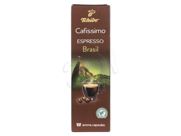 Tchibo Espresso Brasil Beleza, Kaffe kapsyl, Espresso, Mørkbrent, Brun, Grønn, 10 stykker, Boks