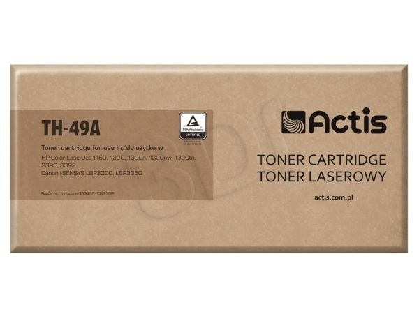 Actis värikasetti TH-49A (korvaava HP 49A Q5949A, Canon CRG-708; Standard; 2500 sivua; musta), 2500 sivua, musta, 1 kpl