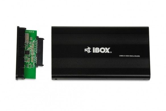 iBox HD-02, HDD-kotelo, 2.5", SATA, USB-liitettävyys, Musta