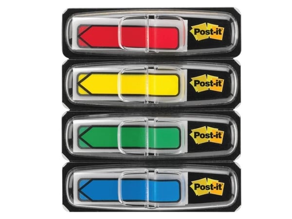 Post-it Index Tab 7000144924 4 kpl/pakkaus. Punainen, keltainen, vihreä, sininen