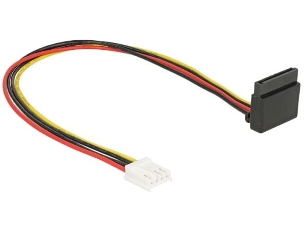Delock Floppy 4 pin female > SATA 15 pin female metal - Strømadapter - 4-pin mini-strømkontakt (R) til SATA-strøm (R) - + 5, + 12 V - 30 cm