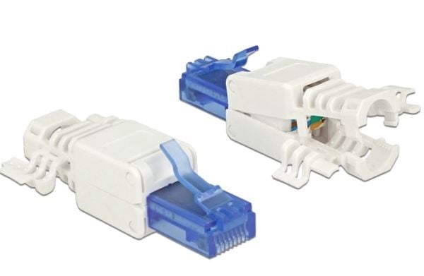 DeLOCK 86417, RJ-45, Sininen, Valkoinen, Cat6a, U/UTP (UTP), 18 mm, 52,8 mm
