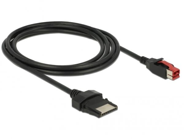 Delock - USB-kabel med egen strömförsörjning - USB PlusPower (24 V) (hane) till 8 stifts (1x8) PoweredUSB-fjärrsida (hane) - 24 V - 2 m - svart