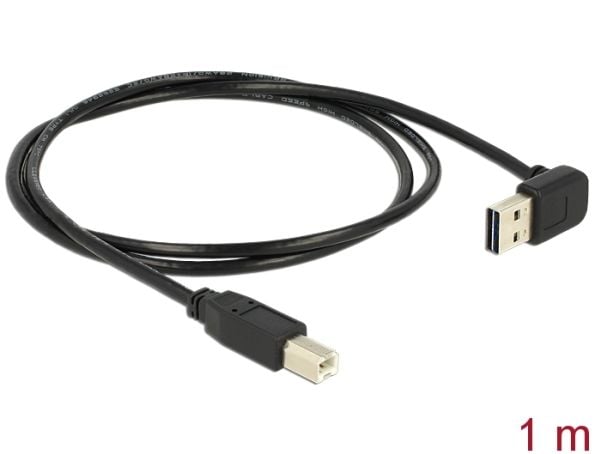 Delock Easy - USB-kabel - USB (hann) reversibel til USB-type B (hann) - USB 2.0 - 1 m - svart