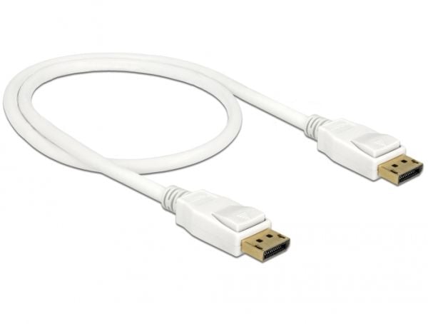 Delock - DisplayPort-kabel - DisplayPort (hann) til DisplayPort (hann) - DisplayPort 1.2a - 50 cm - 4K-støtte - hvit