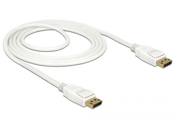 Delock - DisplayPort-kabel - DisplayPort (hann) til DisplayPort (hann) - DisplayPort 1.2a - 1.5 m - 4K-støtte - hvit