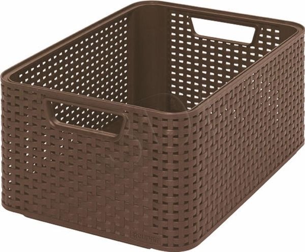 Curver Style M, Lager kurv, Brun, Rattan (vifte), Monokromatisk, Baderom, Soverom, 386 mm