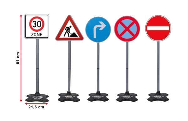 Jamara 460293, Leke Trafikkskilt Sett, 3 år, Plast, Sort, Blå, Grå, Rød, Hvit