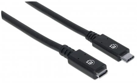Manhattan 355230, 0,5 m, USB C, USB C, USB 3.2 Gen 2 (3.1 Gen 2), 10 Gbit/sek, svart