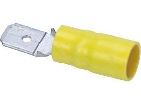 Flatstift/spadekontakt gul 4-6 mm² flatstift 6,3 mm, längd 26 mm invändig diameter Ø3,9 mm - (100 st.) Flatstift/spadekontakt gul 4-6 mm² flatstift 6,3 mm, längd 26 mm invändig diameter Ø3,9 mm - (100 st.)
