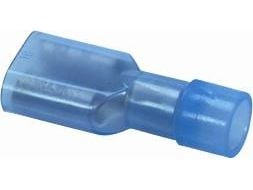 Täysin eristetty sininen 1,5-2,5mm²spade-muhvi 6,3mm, pituus 22,0mmindv. halkaisija Ø3,2mm - (100 kpl)