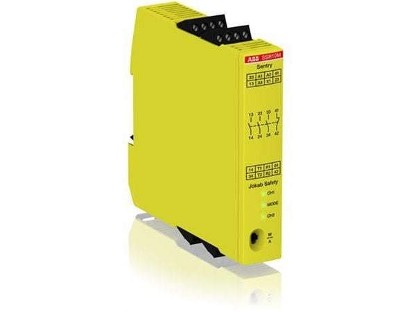 ABB:n turvarele, jossa 3 NO + 1 NC-releulostuloa, 85265V AC / 120375V DC, manuaalinen tai automaattinen nollaus, 1- tai 2-kanavainen