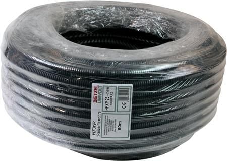 DIETZEL plaströr flexibelt HFXP-HT halogenfritt 12 mm korrugerat svart 50 meter