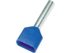 Kabelskor/ändhylsa blå 2x2,5 mm² längd 18,5 mm avisoleringslängd 10,0 mm håldiameter Ø2,9/4,2/7,8 mm (100 st)