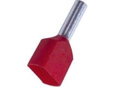 Kabeländhylsa röd 2x1,0 mm² längd 15,0 mm avisoleringslängd 8,0 mm håldiameter Ø2,0/3,4/5,4 mm (100 st.)