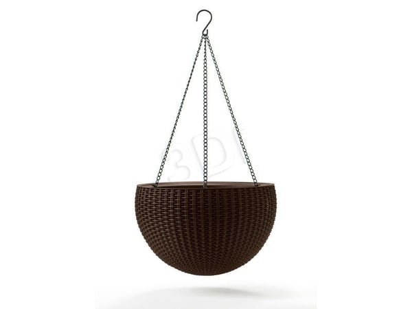 Hängande kruka Keter Sphere, brun