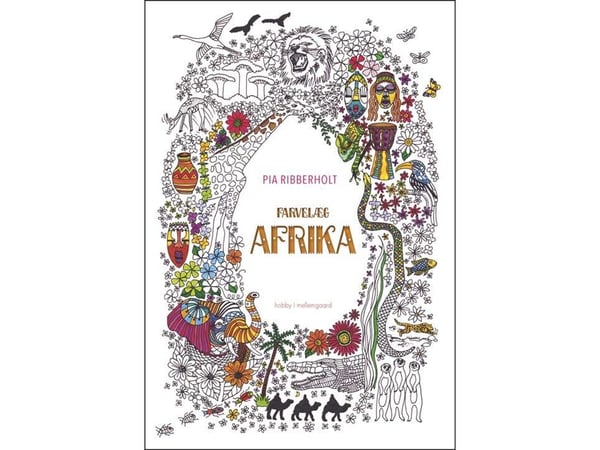 Färglägg Afrika | Pia Ribberholt | Språk: Danska